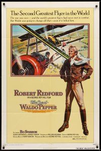 1r413 GREAT WALDO PEPPER 1sh '75 George Roy Hill, Robert Redford, cool early aviation art!