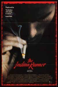 1r477 INDIAN RUNNER int'l 1sh '91 directed by Sean Penn, cool close-up smoking image!