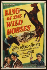 1r508 KING OF THE WILD HORSES 1sh '47 Preston Foster, Gail Patrick, cool art of horses!