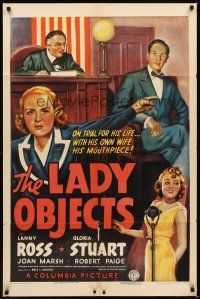 1r518 LADY OBJECTS 1sh '38 On trial for his life... with pretty Gloria Stuart as his mouthpiece!