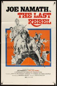 1r524 LAST REBEL 1sh '71 cool art of Joe Namath, Woody Strode, Jack Elam!