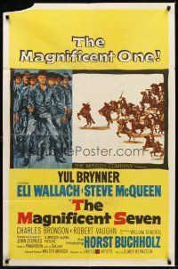 1r568 MAGNIFICENT SEVEN 1sh '60 Yul Brynner, Steve McQueen, John Sturges' 7 Samurai western!