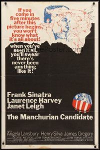 1r581 MANCHURIAN CANDIDATE 1sh '62 art of Frank Sinatra, directed by John Frankenheimer!