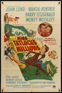 1r604 MISS TATLOCK'S MILLIONS style A 1sh '48 John Lund, Wanda Hendrix, it's got a million laughs!