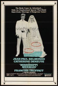 1r607 MISSISSIPPI MERMAID 1sh '70 Francois Truffaut's La Sirene du Mississippi, Belmondo, Deneuve