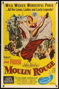 1r619 MOULIN ROUGE int'l 1sh '52 Jose Ferrer as Toulouse-Lautrec, art of sexy French dancer kicking leg!