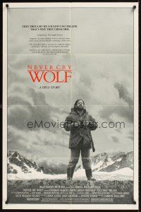 1r640 NEVER CRY WOLF 1sh '83 Walt Disney, great image of Charles Martin Smith alone in wild!