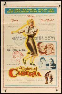 1r654 NIGHTS OF CABIRIA 1sh '57 Federico Fellini's La Notti di Cabiria, Giulietta Masina!