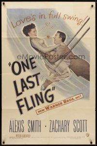1r670 ONE LAST FLING 1sh '49 laughing Zachary Scott swings with beautiful Alexis Smith!