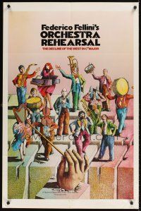 1r675 ORCHESTRA REHEARSAL 1sh '79 Federico Fellini's Prova d'orchestra, different art by Bonhomme!