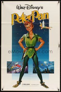 1r696 PETER PAN 1sh R82 Walt Disney animated cartoon fantasy classic, great full-length art!