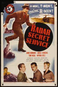 1r728 RADAR SECRET SERVICE 1sh '50 John Howard, Adele Jergens, science vs. crime!