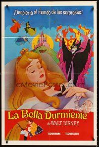 1r823 SLEEPING BEAUTY Spanish/U.S. 1sh R70s Walt Disney cartoon fairy tale fantasy classic!