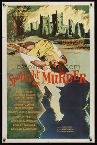 1r835 SPOTLIGHT ON MURDER 1sh '61 Georges Franju, French, really cool noir artwork!