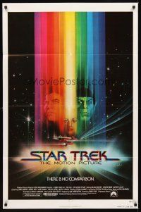 1r841 STAR TREK advance 1sh '79 cool art of William Shatner & Leonard Nimoy by Bob Peak!