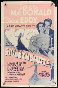 1r867 SWEETHEARTS 1sh R62 close up of Nelson Eddy & pretty Jeanette MacDonald!