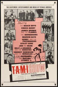 1r876 TAMI SHOW 1sh '65 The Supremes, Rolling Stones, Beach Boys, Chuck Berry, James Brown!