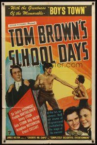 1r902 TOM BROWN'S SCHOOL DAYS 1sh R45 Cedric Hardwicke, Freddie Bartholomew, James Lydon, cool art!