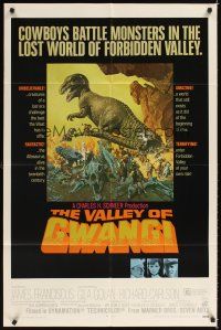 1r929 VALLEY OF GWANGI 1sh '69 Ray Harryhausen, great artwork of cowboys vs dinosaurs!