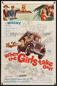 1r960 WHEN THE GIRLS TAKE OVER 1sh '62 Robert Lowery, Jackie Coogan, wacky Merritt art!