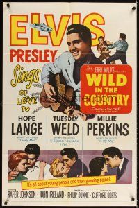 1r968 WILD IN THE COUNTRY 1sh '61 Elvis Presley sings of love to Tuesday Weld, rock & roll!