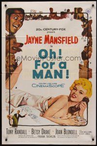 1r970 WILL SUCCESS SPOIL ROCK HUNTER 1sh '57 super sexy Jayne Mansfield wearing only a sheet!