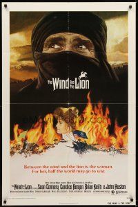 1r972 WIND & THE LION 1sh '75 art of Sean Connery & Candice Bergen, directed by John Milius!