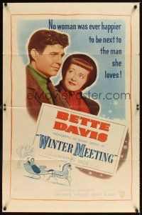 1r975 WINTER MEETING 1sh '48 Bette Davis was never happier to be next to Jim Davis!
