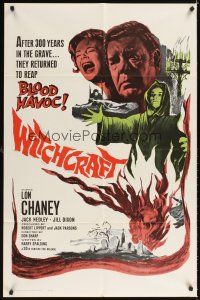 1r976 WITCHCRAFT 1sh '64 Lon Chaney Jr, they returned to reap BLOOD HAVOC!