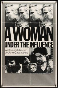 1r984 WOMAN UNDER THE INFLUENCE 1sh '74 John Cassavetes, Peter Falk, Gena Rowlands, cool design!