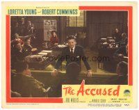 1s216 ACCUSED LC #7 '49 Robert Cummings defends Loretta Young in courtroom!