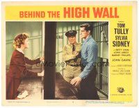 1s260 BEHIND THE HIGH WALL LC #4 '56 guard stops John Gavin from punching visitor Betty Lynn!