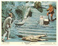 1s262 BENEATH THE PLANET OF THE APES LC #3 '70 Charlton Heston looks at Maurice Evans on stairs!