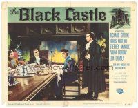 1s274 BLACK CASTLE LC #3 '52 Richard Greene interrupts Boris Karloff at dinner table!