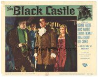 1s275 BLACK CASTLE LC #7 '52 Lon Chaney looks at Stephen McNally wearing eyepatch!