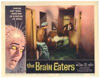 1s304 BRAIN EATERS LC #5 '58 AIP, classic border art of girl's brain exploding!