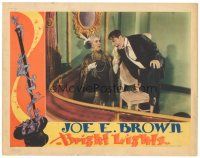 1s310 BRIGHT LIGHTS LC '35 Joe E. Brown in tuxedo eats rich lady's banana on balcony!
