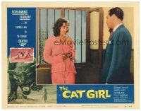 1s341 CAT GIRL LC #3 '57 sexy Barbara Shelley in front of barred window, Robert Ayres!