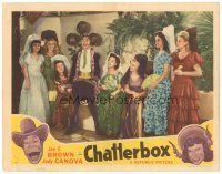 1s351 CHATTERBOX LC '43 Joe E. Brown in gaucho suit standing with seven sexy senoritas!