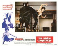 1s356 CHINESE CONNECTION LC #4 '73 Jing Wu Men, kung fu master Bruce Lee kicking in mid-air!
