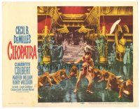 1s362 CLEOPATRA LC #1 R52 Cecil B. DeMille, wild image of guy whipping at girls in leopard suits!