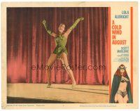 1s366 COLD WIND IN AUGUST LC #4 '61 sexy Lola Albright in wild costume for dance number!