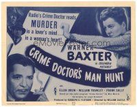 1s030 CRIME DOCTOR'S MAN HUNT TC '46 Warner Baxter, Ellen Drew, from famous radio program!