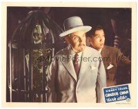 1s388 DARK ALIBI LC '46 Sidney Toler as Charlie Chan with Benson Fong by skeleton in cage!