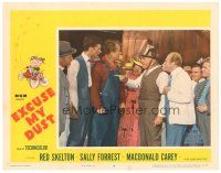 1s430 EXCUSE MY DUST LC #4 '51 image of Red Skelton getting yelled at by fire chief!