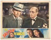 1s438 FALCON IN DANGER LC '43 close up of detective Tom Conway standing with man holding cigar!