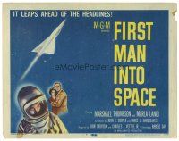 1s054 FIRST MAN INTO SPACE TC '59 most dangerous & daring mission of all time, cool astronaut art!
