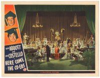 1s527 HERE COME THE CO-EDS LC '45 border art of Bud Abbott & Lou Costello, image of all-girl band!