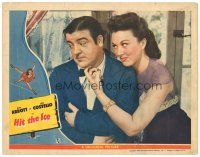 1s533 HIT THE ICE LC '43 pretty Ginny Simms tries to cheer up sad Lou Costello!