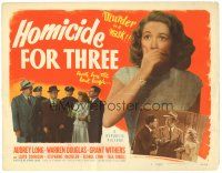 1s072 HOMICIDE FOR THREE TC '48 Audrey Long, circus murder, death has the last laugh!
